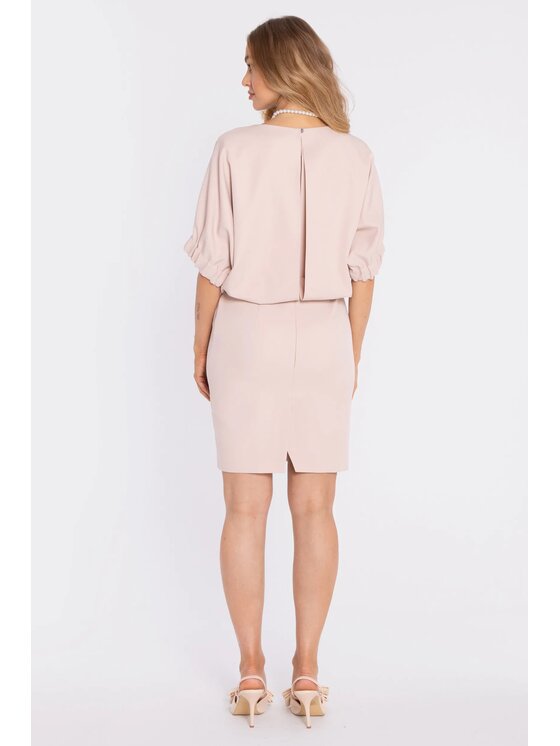 Made of Emotion Made of Emotion Sukienka koktajlowa M904 Beżowy jasny Oversize