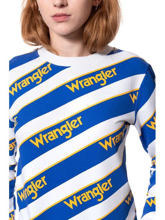 Wrangler Wrangler Bluza B&Y ALL OVER SWT Biały Regular Fit