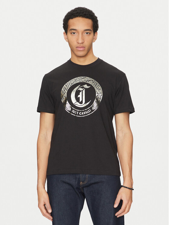 T-Shirt Just Cavalli, Velikost:L, Barva: Černá, 78OAHT14