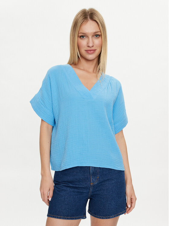 Mustang Mustang Bluse Tulsa 1014904 Blau Loose Fit