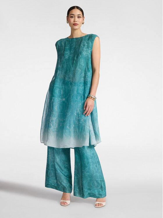 Elena Mirò Elena Mirò Tunika 2048Z000028N001 Turkusowy Regular Fit