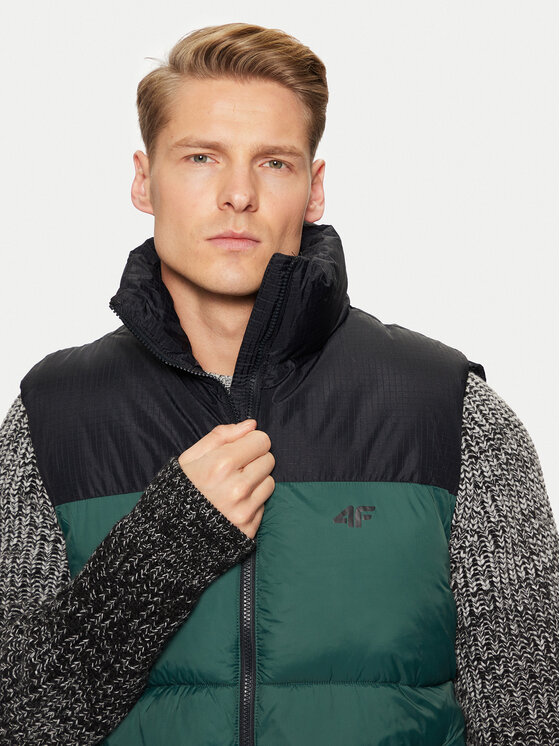 4F 4F Жилет 4FWAW24TVJAM147 Зелений Regular Fit