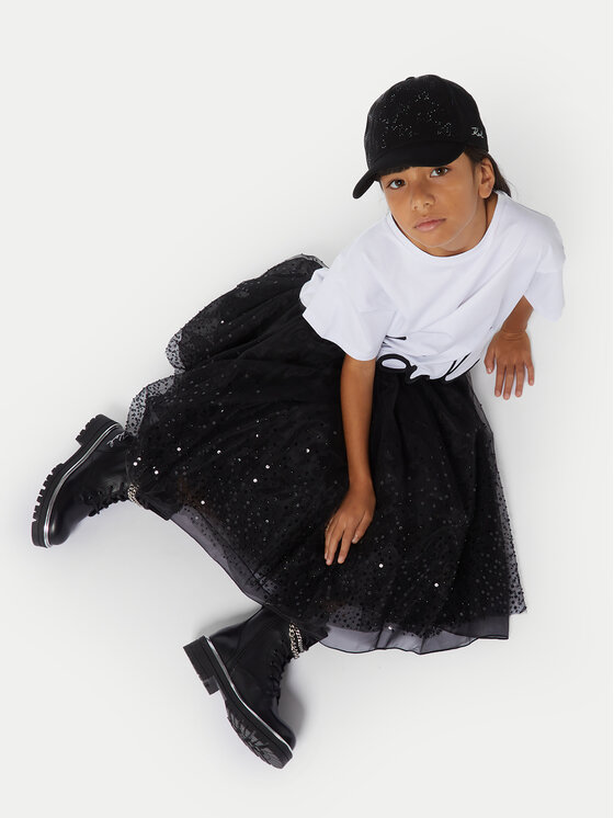 Karl Lagerfeld Kids Karl Lagerfeld Kids Spódnica tiulowa Z30199 D Czarny Regular Fit