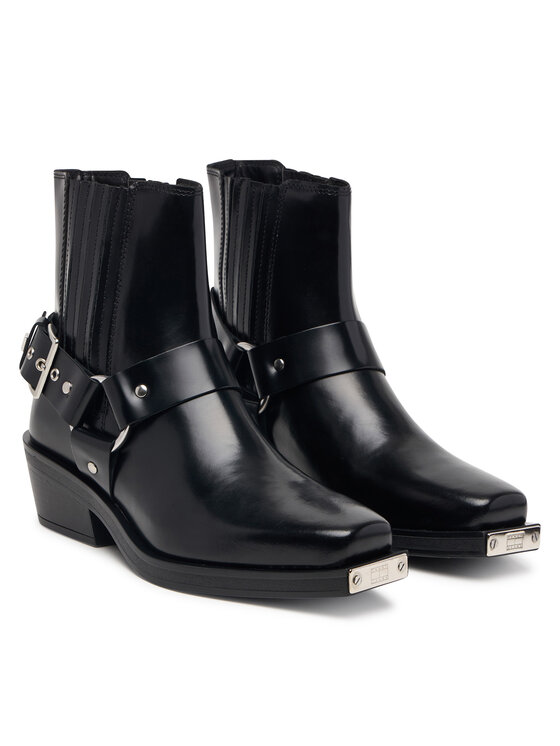 Tommy Jeans Tommy Jeans Polokozačky Tjw Buckle Leather Cowboy Boots EN0EN03143 Černá