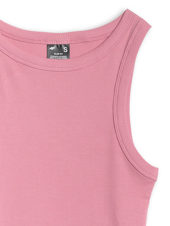 4F 4F Tank top ESSENTIALS Różowy jasny Slim Fit