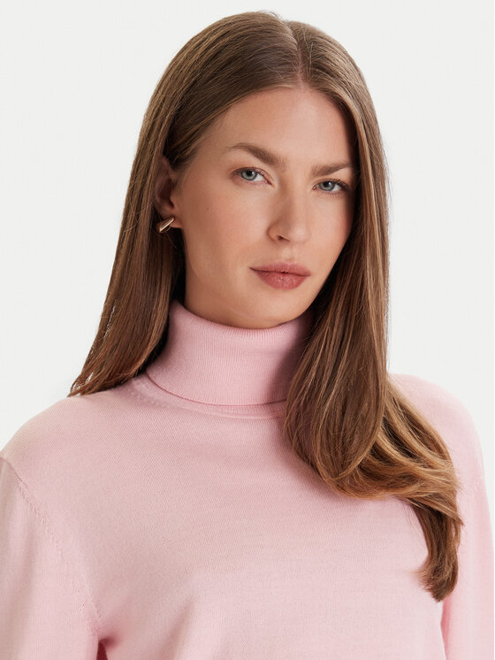 Calvin Klein Calvin Klein Bluză cu gât LV044D371G Roz Regular Fit