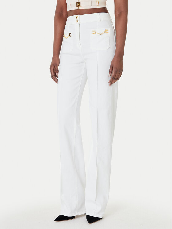 Elisabetta Franchi Elisabetta Franchi Jeansy PJ-25D-61E2 Bílá Regular Fit