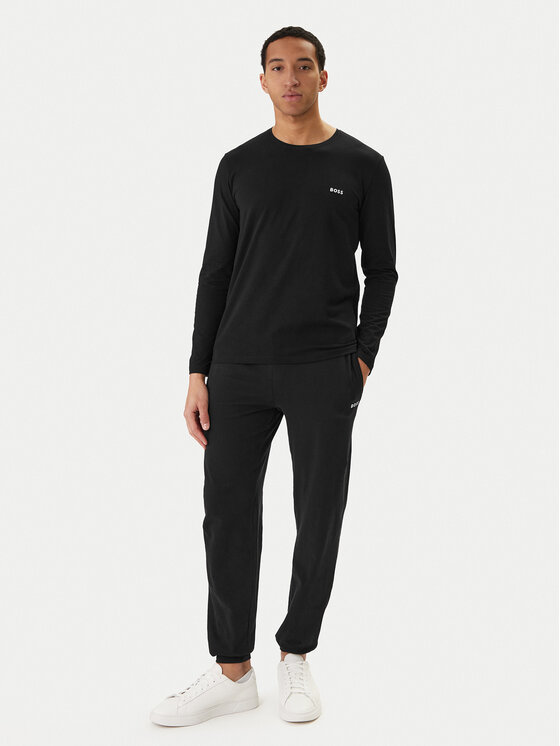 BOSS BOSS Longsleeve krekls Mix&Match 50515389 Melns Regular Fit