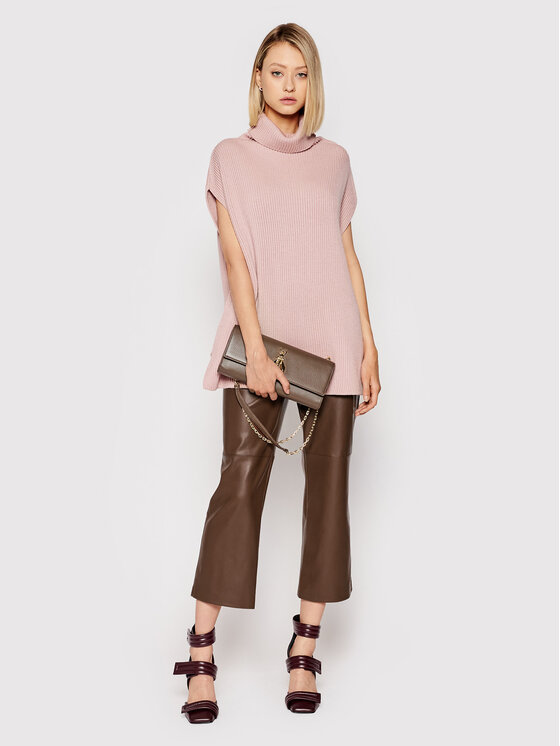 Pantaloni in similpelle F1WT29 Marrone Regular Fit...