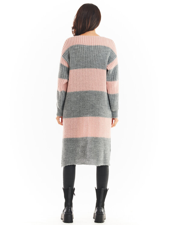 Awama Awama Kardigan A396 Szary Basic Fit