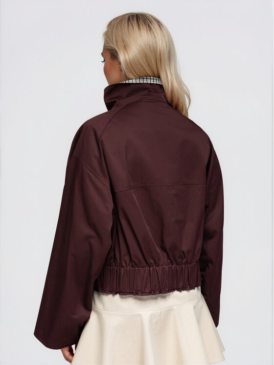 Ombre Ombre Kurtka przejściowa OW-JT-E0017 Bordowy Oversize