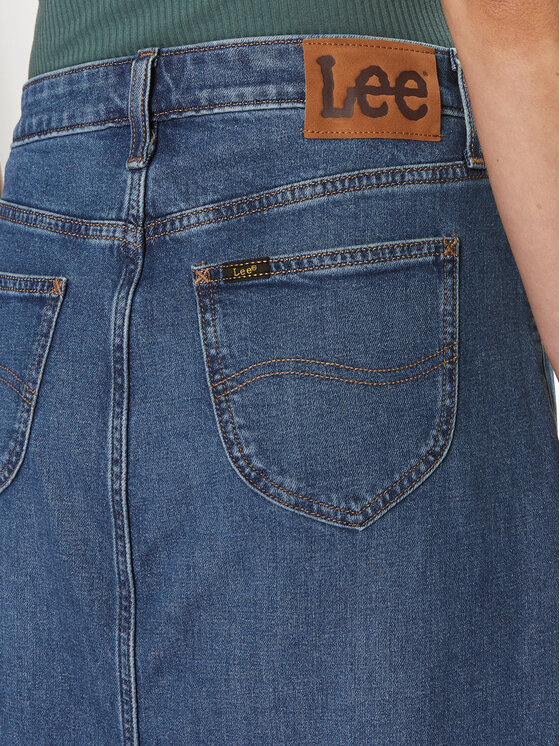 Lee Lee Spódnica jeansowa 112349007 Niebieski Loose Fit