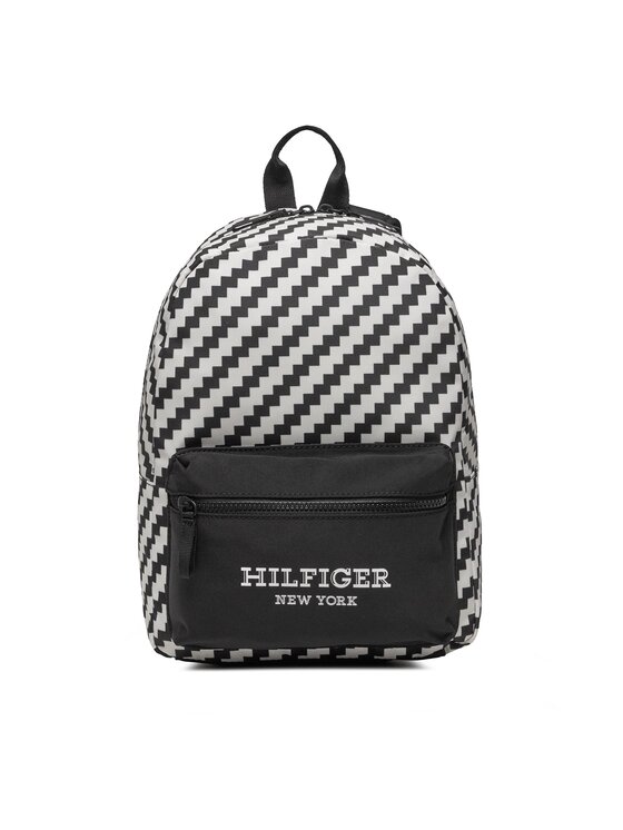 Rucsac Tommy Hilfiger Aop Monotype Backpack AU0AU01888 Negru