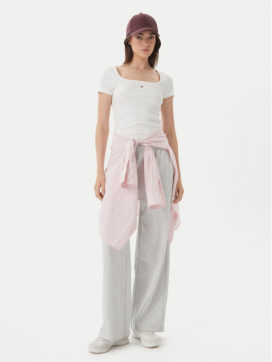 Tommy Hilfiger Tommy Hilfiger Melegítő alsó UW0UW06180 Szürke Wide Leg