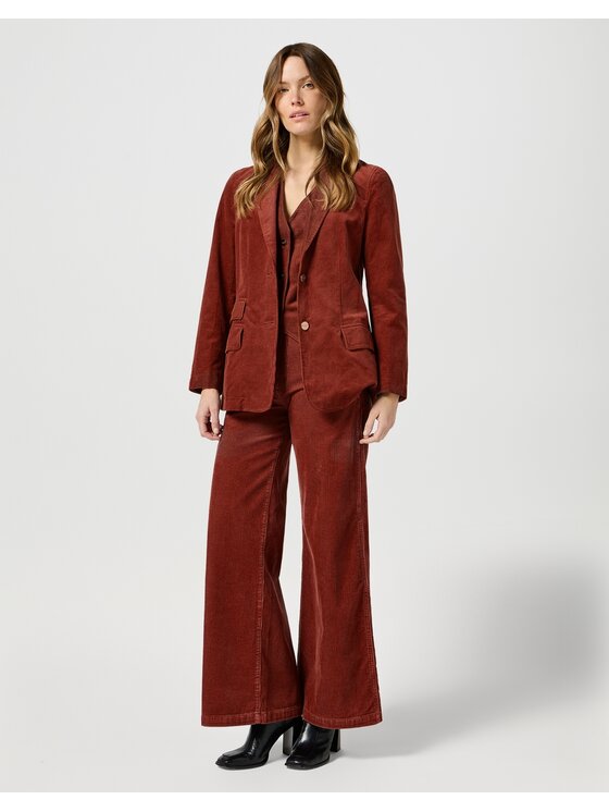 Wrangler Wrangler Jeansy Trouser Bordowy Wide Leg