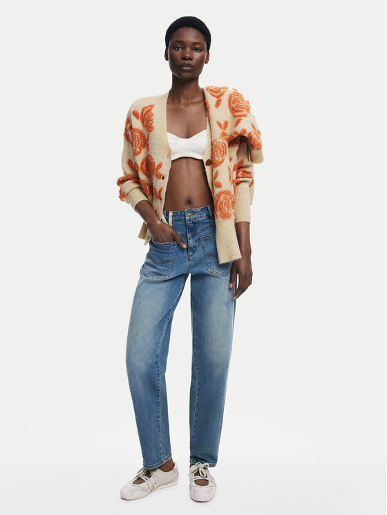 Desigual Desigual Kardigāns Carter 25WWJF22 Bēšs Relaxed Fit