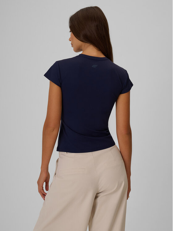 4F 4F T-Shirt COMMERCIAL Granatowy Slim Fit
