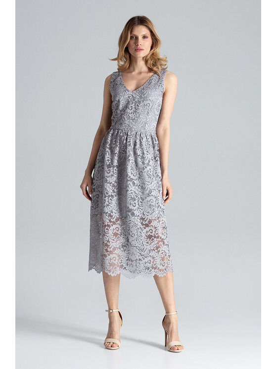 FIGL FIGL Šaty M639 Sivá Regular Fit