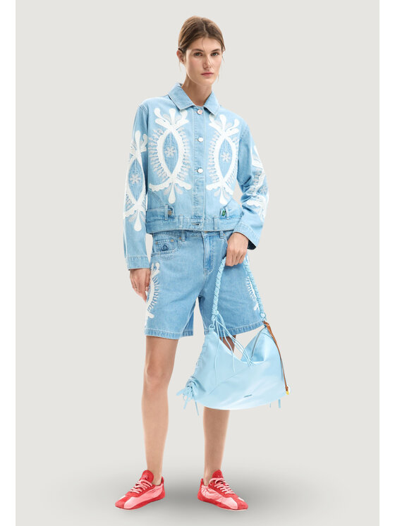 Desigual Desigual Giacca di pelle CHAQ_BORDER Blu Casual Fit