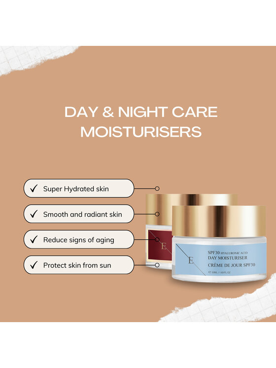 Erthskin London Erthskin London Krem nawilżający na noc Retinol + krem ​​na dzień z kwasem hialuronowym SPF Krem na dzień i na noc