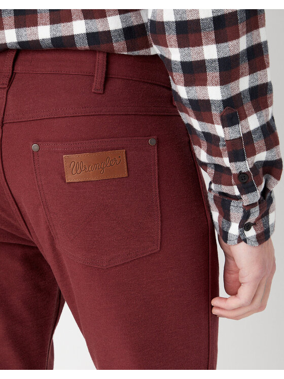 Wrangler Wrangler Spodnie materiałowe GREENSBORO Czerwony Straight Fit