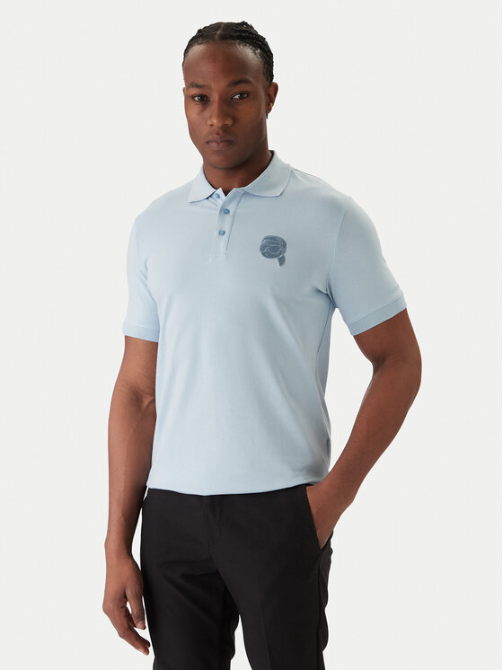 KARL LAGERFELD Tricou polo 745022 561235 Albastru celest Regular Fit