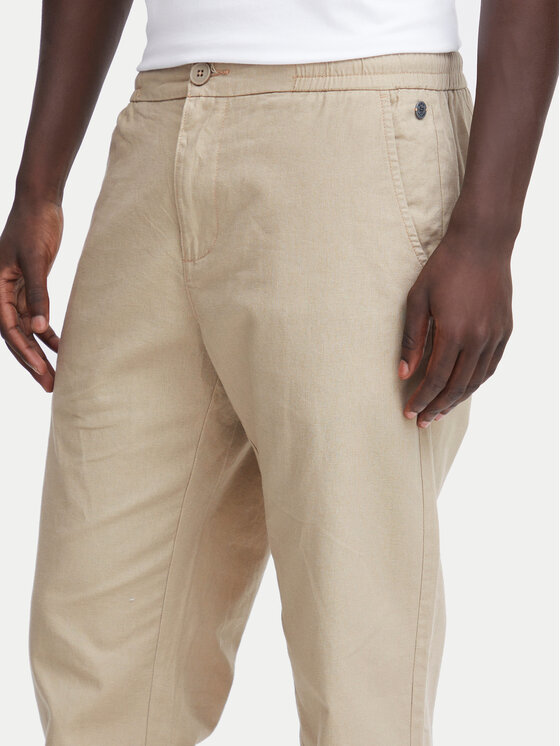 Blend Blend Παντελόνι υφασμάτινο 20716614 Μπεζ Straight Fit