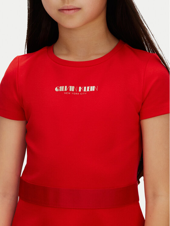 Calvin Klein Jeans Calvin Klein Jeans Φόρεμα καθημερινό IG0IG03099 Κόκκινο Regular Fit