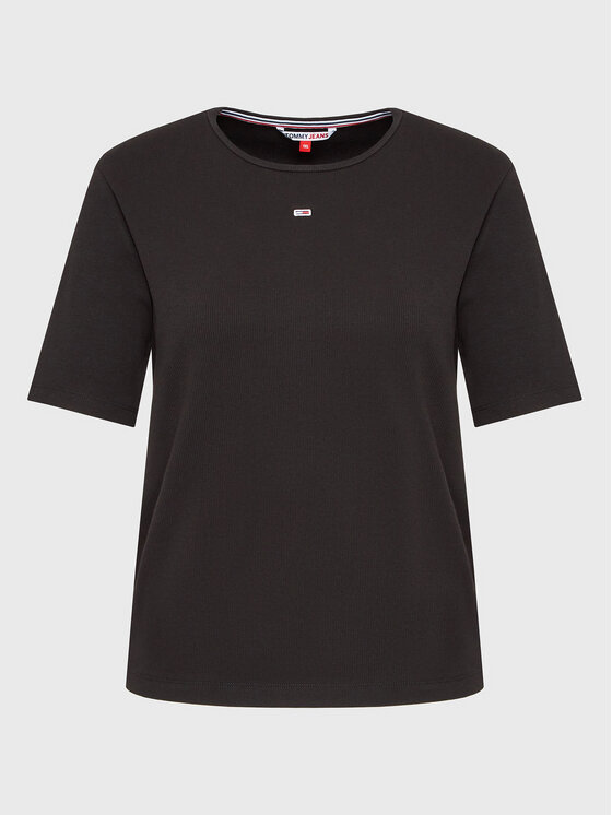 Tommy Jeans Curve Majica Essential DW0DW15108 Črna Regular Fit