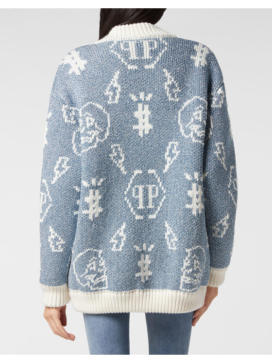 PHILIPP PLEIN PHILIPP PLEIN Cardigan 3699 Azzurro chiaro Regular Fit