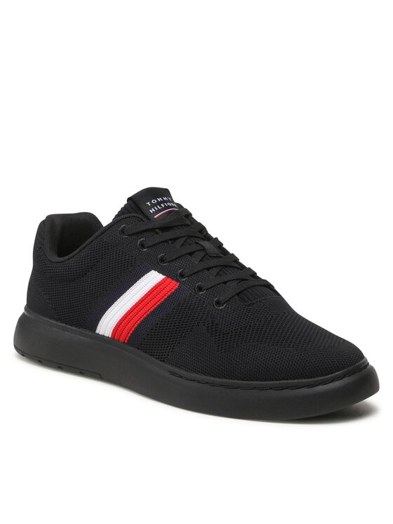 Tommy Hilfiger Tommy Hilfiger Αθλητικά Lightweight Cupsole Knit Stripes FM0FM04587 Μαύρο