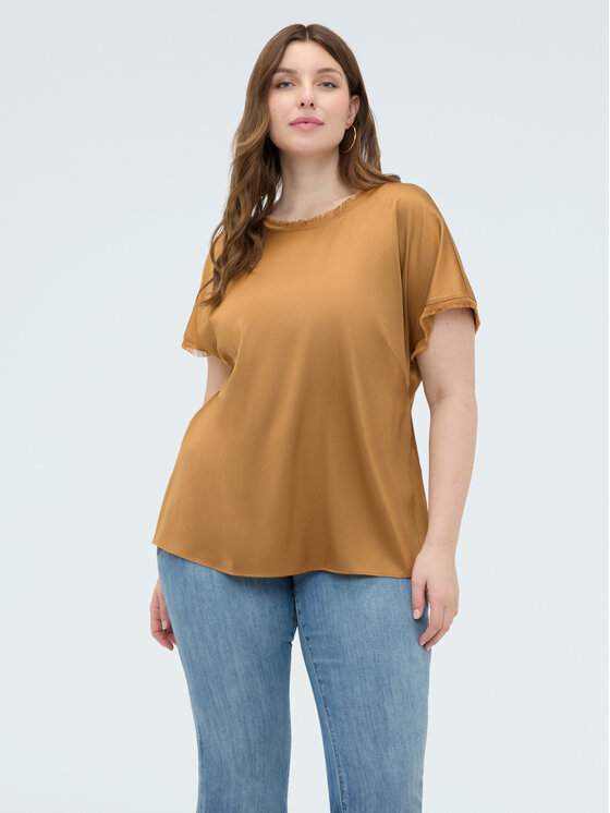 Fiorella Rubino Fiorella Rubino Bluzka 2009L000666N022 Brązowy Regular Fit