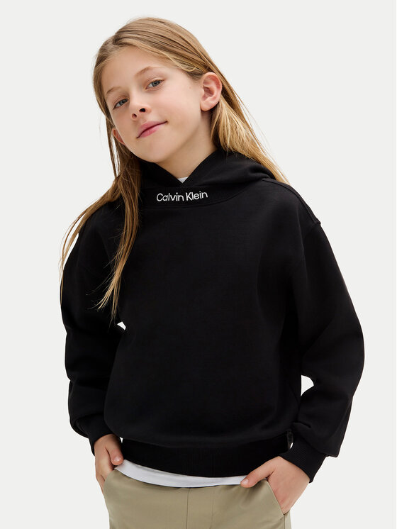 Calvin Klein Jeans Calvin Klein Jeans Bluză Embro Logo IB0IB02525 D Negru Relaxed Fit