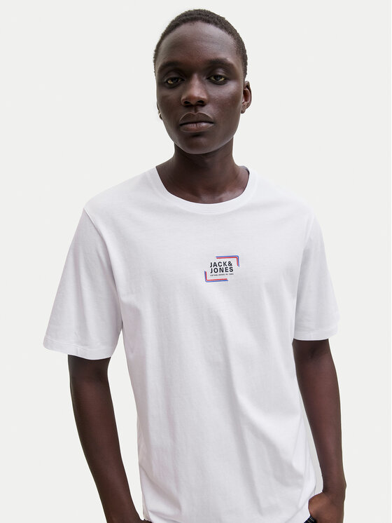 Jack & Jones Jack & Jones Тишърт Corp Graphic 12268415 Бял Regular Fit