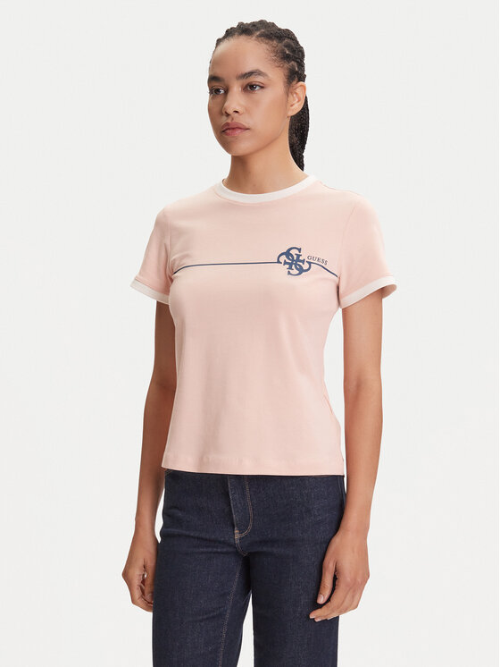 Guess Guess Marškinėliai V5YI01 J1314 Rožinė Regular Fit