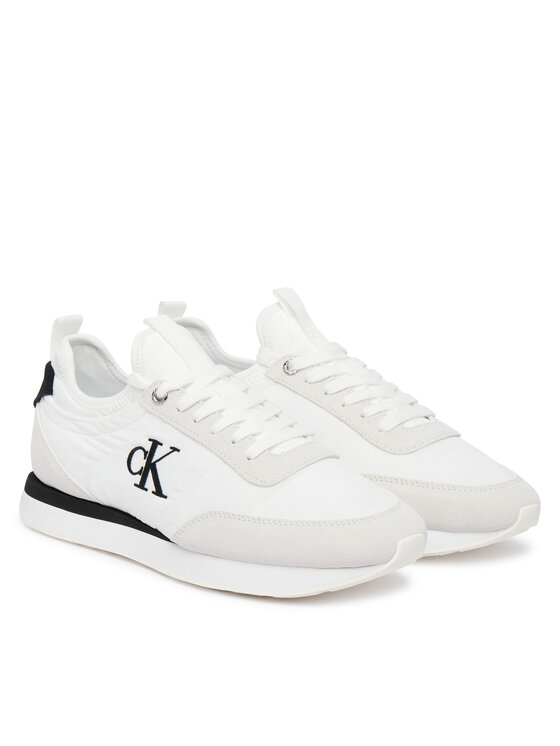 Calvin Klein Calvin Klein Sneakersy Retro Runner Lace Up Sock YW0YW02060 Biela