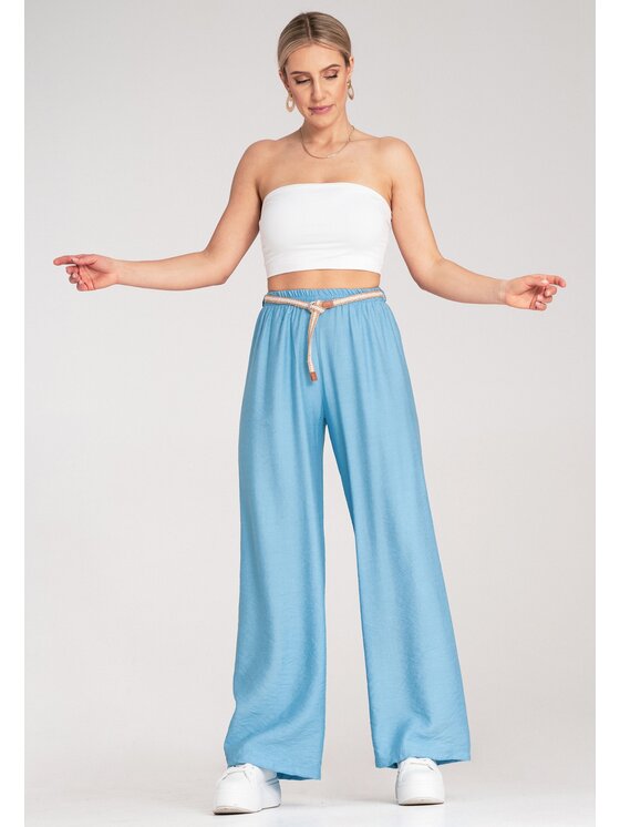 FIGL FIGL Bavlnené nohavice M1149 Modrá Comfort Fit