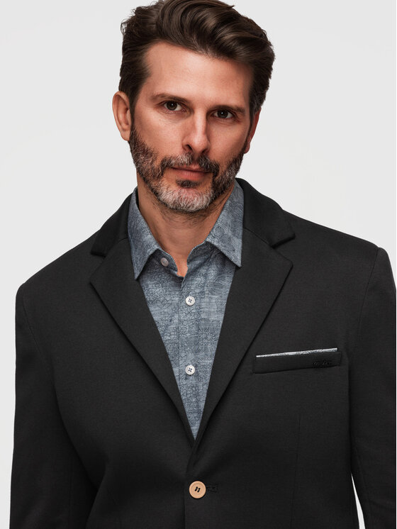Ombre Ombre Marynarka M170 Czarny Slim Fit