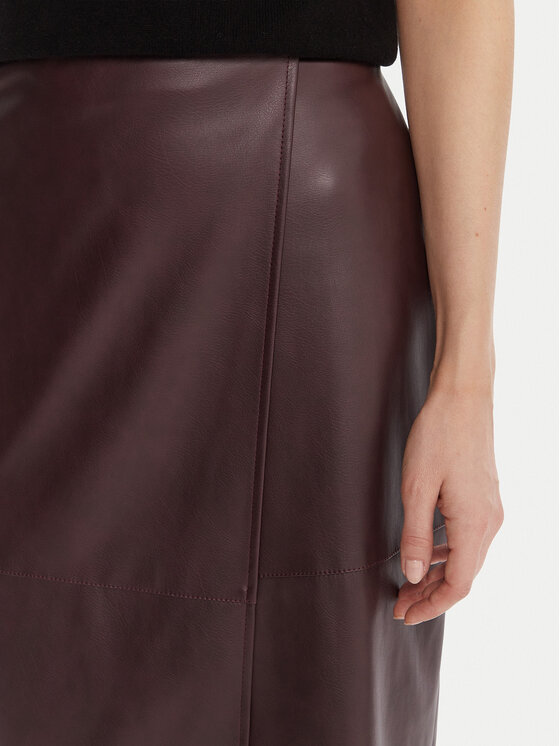 KAOS KAOS Спідниця зі штучної шкіри RI1LE012 Бордовий Regular Fit