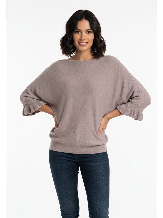 FIGL FIGL Svetr M1257 Hnědá Regular Fit