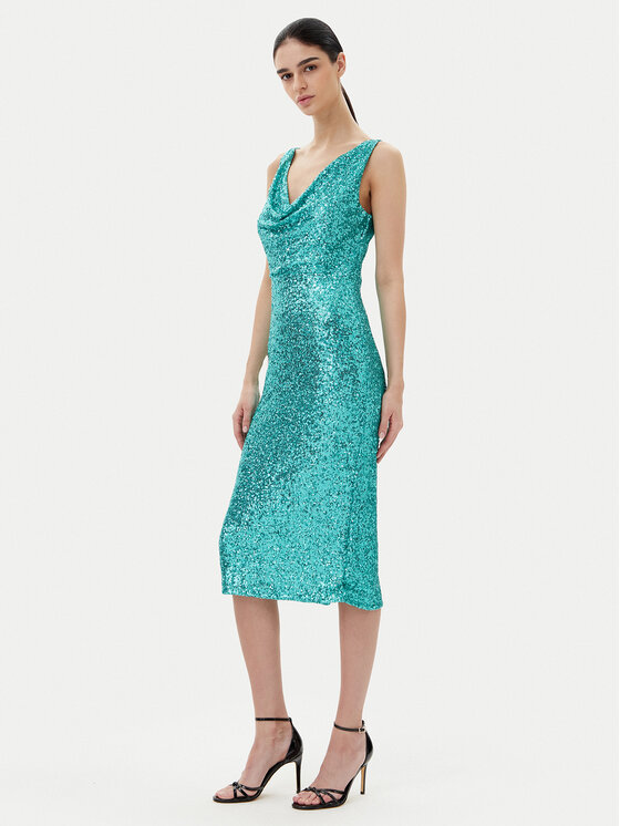 Rinascimento Rinascimento Koktel haljina CFC0123778003 Zelena Regular Fit