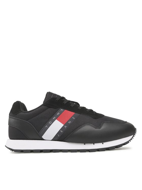 Tommy Jeans Sneakers Retro Leather Runner EM0EM01081 Negru
