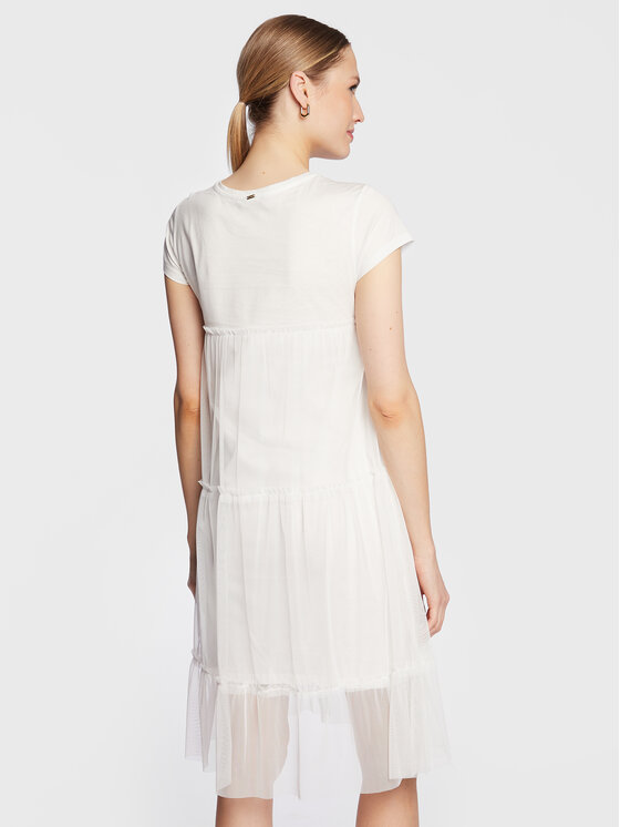 Fracomina Fracomina Ikdienas kleita FS23SD1039J401Q5 Balts Regular Fit