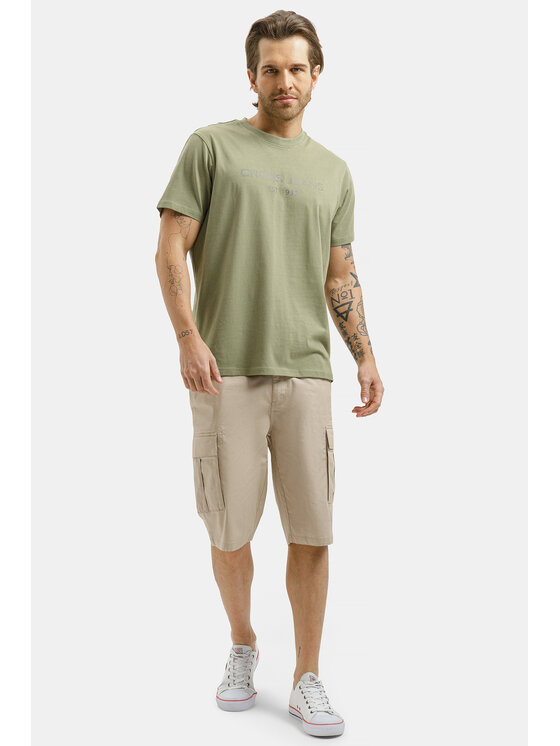 Cross Jeans Cross Jeans T-Shirt 16154-003 Khaki Regular Fit