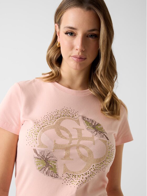 Guess Guess T-Shirt 181491 Růžová Classic Fit
