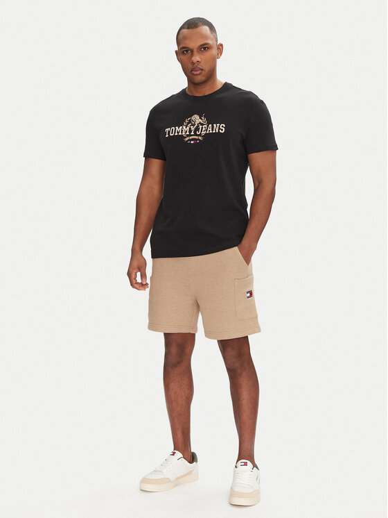 Tommy Jeans Tommy Jeans Sportiniai šortai Badge DM0DM18479 Smėlio Regular Fit