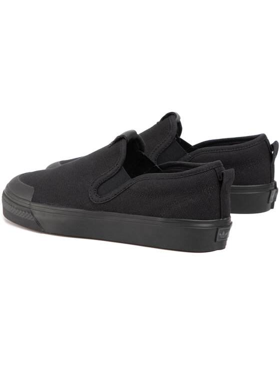 Adidas nizza slip on black hot sale