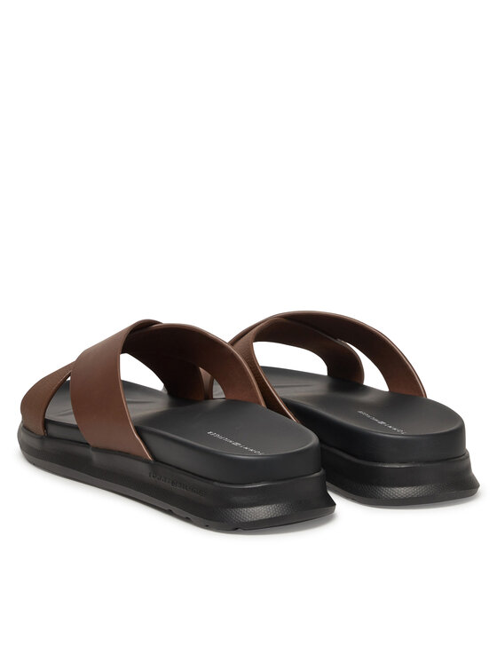 Tommy Hilfiger Tommy Hilfiger Natikači D Density Hilfiger Lth Cc Sand FM0FM05358 Rjava