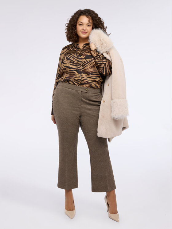 Fiorella Rubino Fiorella Rubino Camicia 5078T001488N0R2 Marrone Over Fit