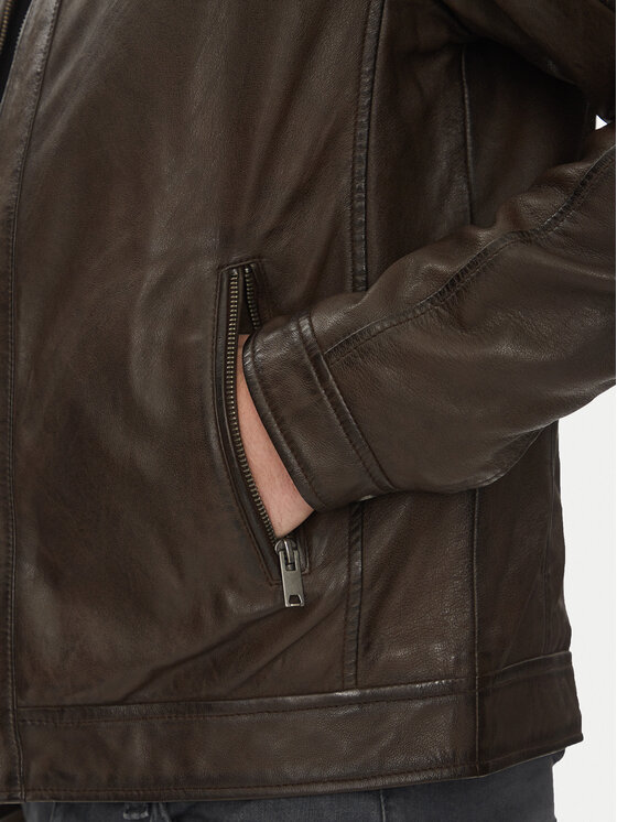 Serge Pariente Serge Pariente Giacca di pelle Maciej Marrone Regular Fit